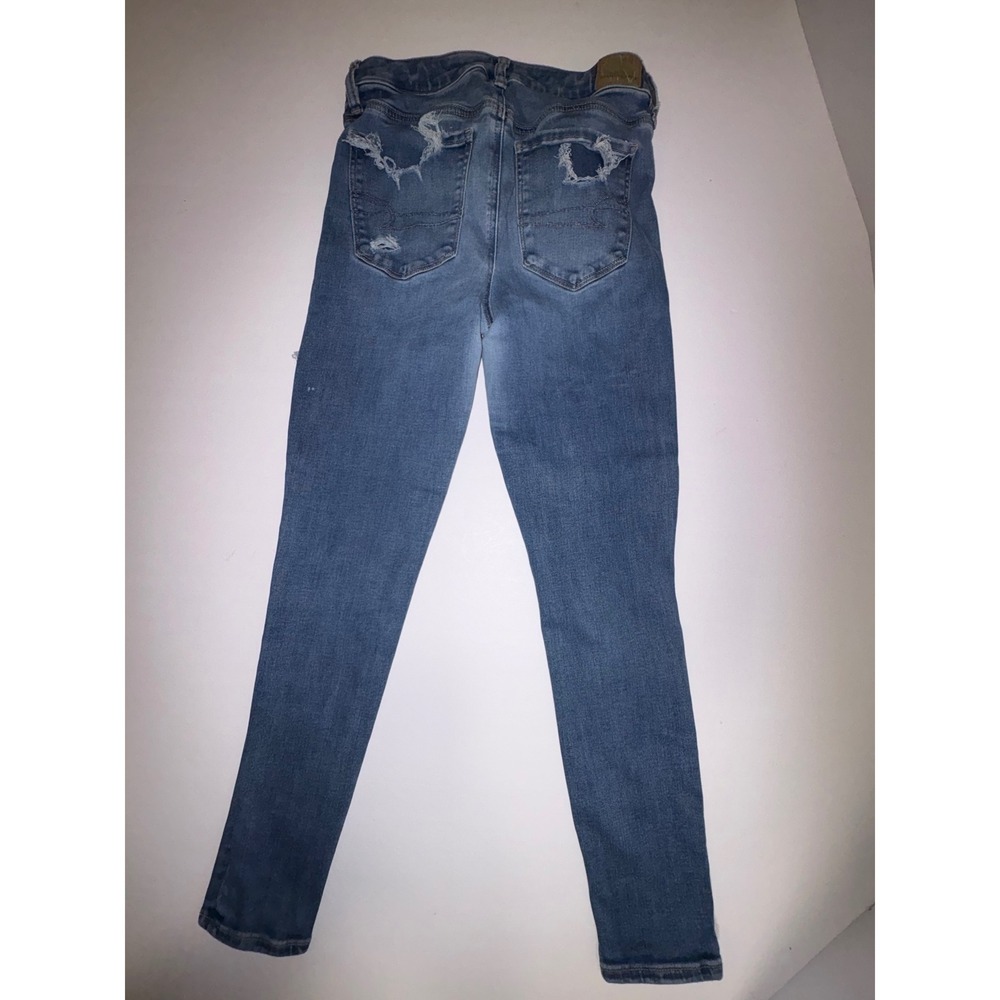 American Eagle Outfitters Hi Rise Jeggings Distressed Jeans Womens Size 6 Short - Picture 9 of 10